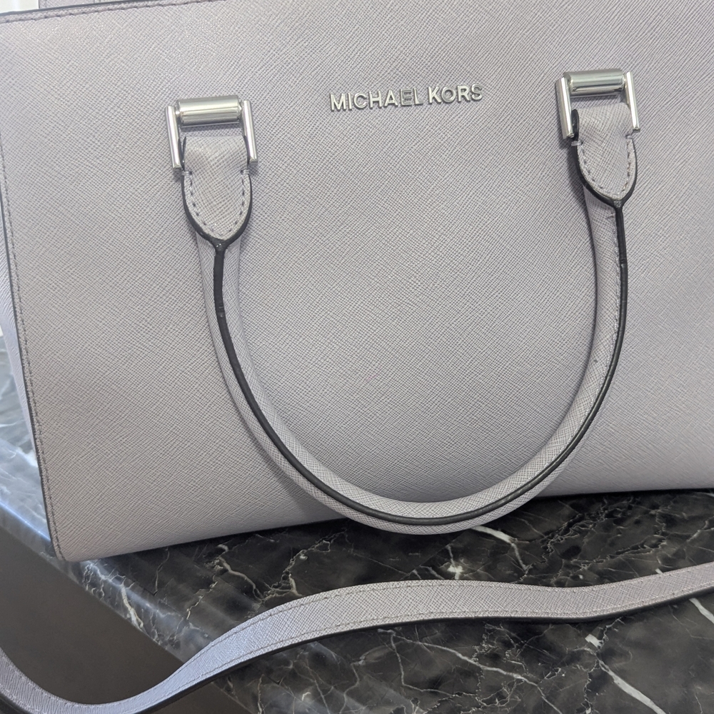 Michael Kors Gray Satchel with Silver Hardware